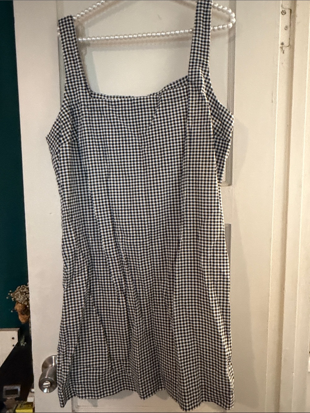 a new day Black and White Gingham Asymmetrical Sundress